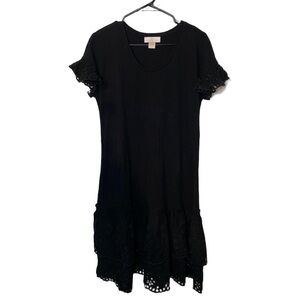 Rachel Parcell A Line eyelet Midi Black Dress